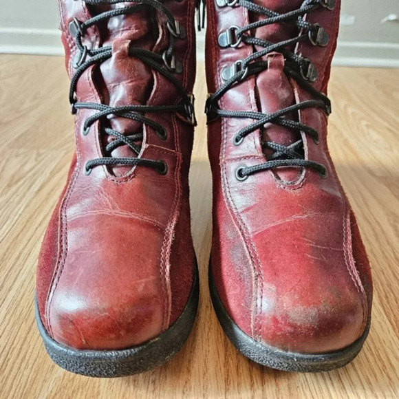 Saute Mouton Riley Suede Leather Boho Fall Winter  Women's Ankle Boots Red Sz 38 - Picture 14 of 16